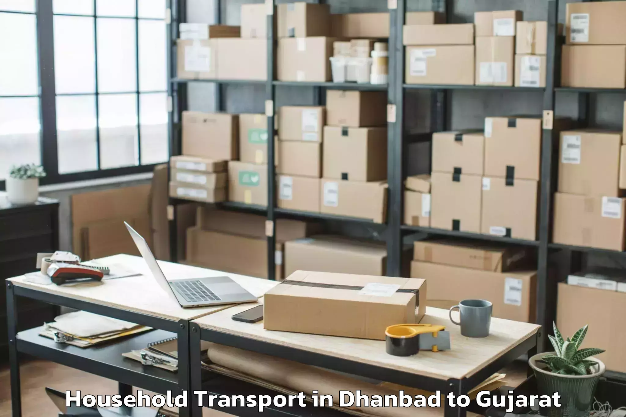 Hassle-Free Dhanbad to Bhanvad Household Transport